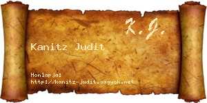 Kanitz Judit névjegykártya